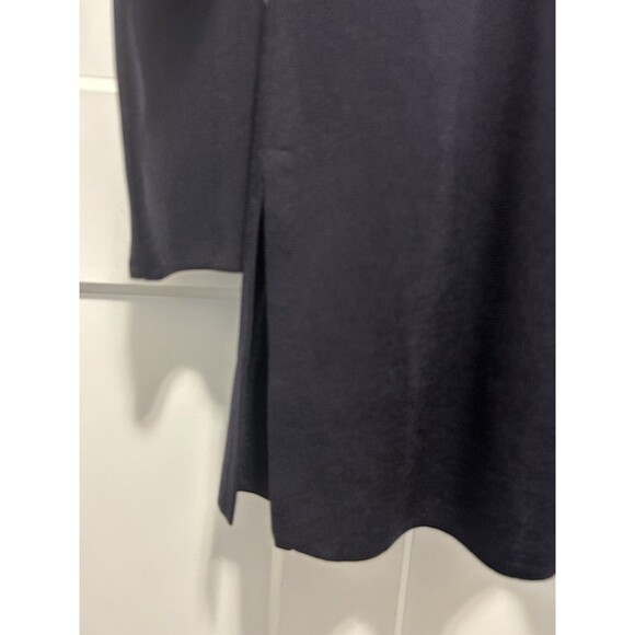Exclusively Misook Navy Blue Open Front Cardigan Pockets Minimalist City Size XS - Picture 5 of 5